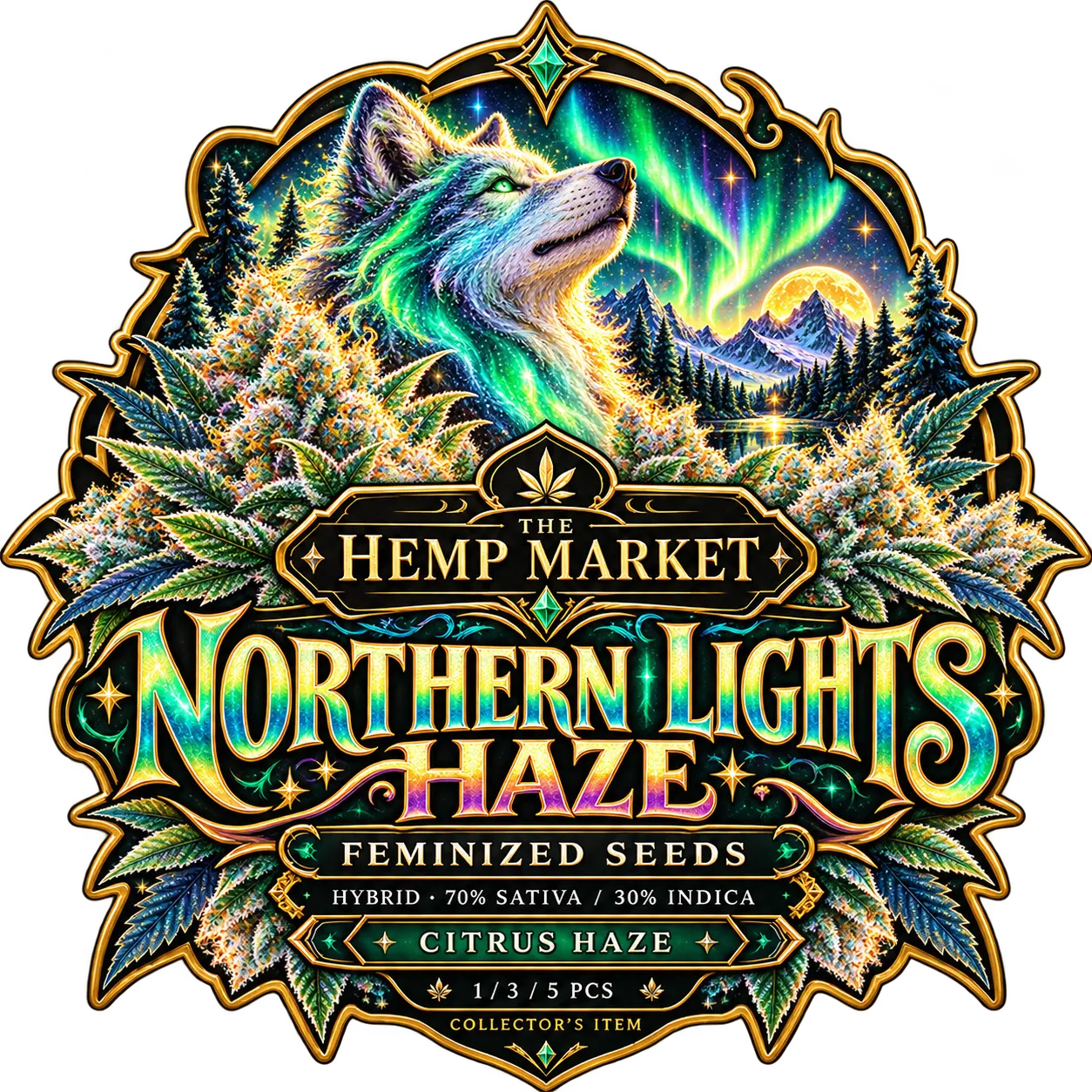 Northern Lights Haze Feminized — Etiqueta del producto