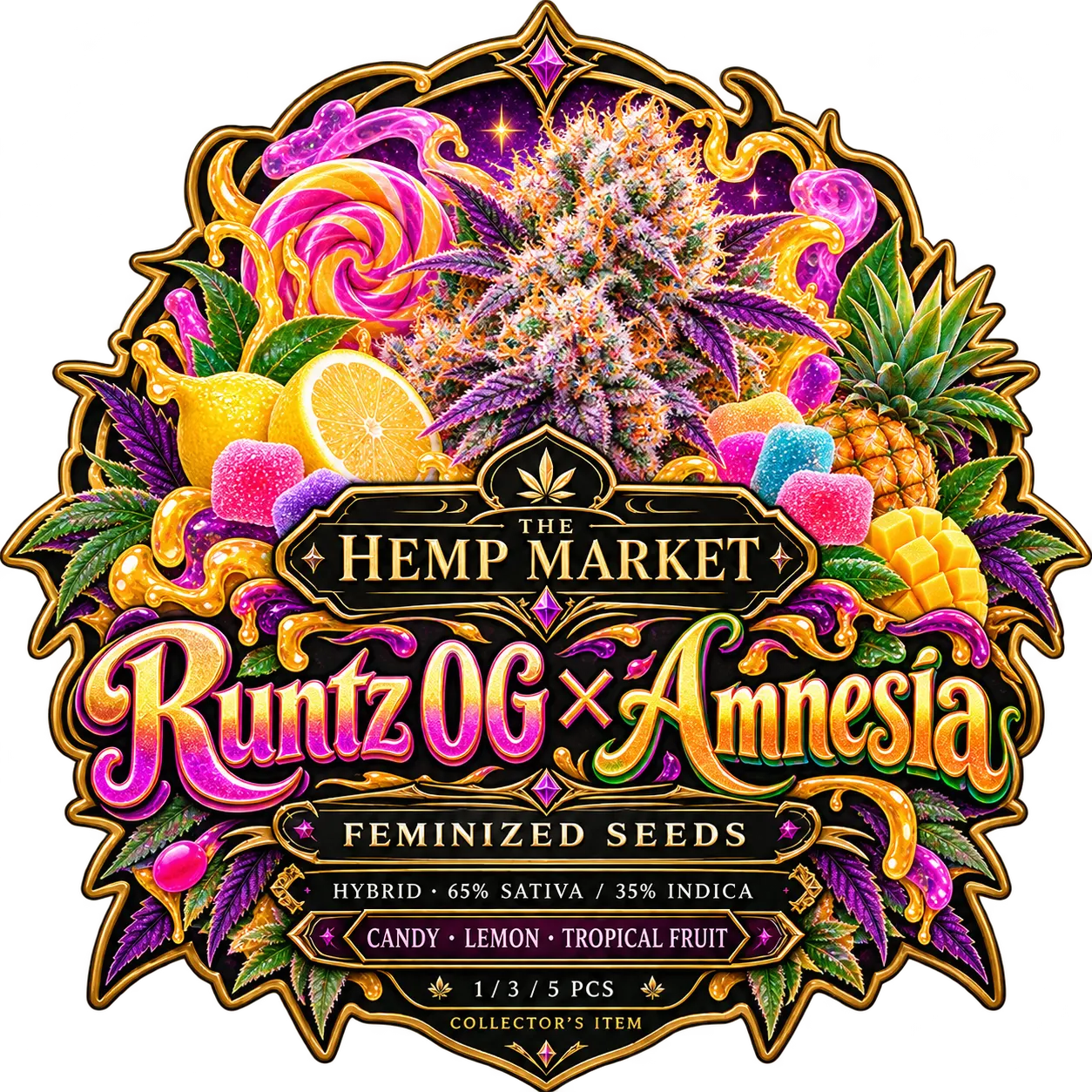Runtz OG X Amnesia Feminized — Etiqueta del producto